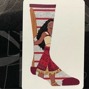 Disney Moana Crew Socks - Red & Gray Size 9-13